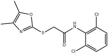 N-(2,6-dichlorophenyl)-2-[(4,5-dimethyl-1,3-oxazol-2-yl)sulfanyl]acetamide,914350-89-3,结构式