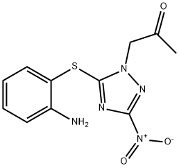 1-{5-[(2-aminophenyl)sulfanyl]-3-nitro-1H-1,2,4-triazol-1-yl}acetone Structure