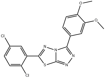 6-(2,5-dichlorophenyl)-3-(3,4-dimethoxyphenyl)[1,2,4]triazolo[3,4-b][1,3,4]thiadiazole 化学構造式