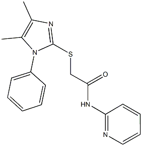 2-[(4,5-dimethyl-1-phenyl-1H-imidazol-2-yl)sulfanyl]-N-(2-pyridinyl)acetamide 结构式