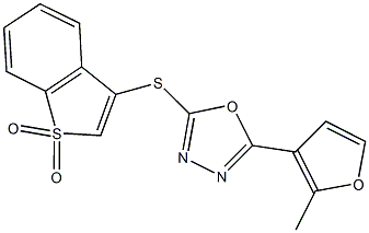 2-[(1,1-dioxido-1-benzothien-3-yl)sulfanyl]-5-(2-methyl-3-furyl)-1,3,4-oxadiazole|