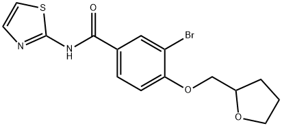3-bromo-4-(tetrahydro-2-furanylmethoxy)-N-(1,3-thiazol-2-yl)benzamide Structure