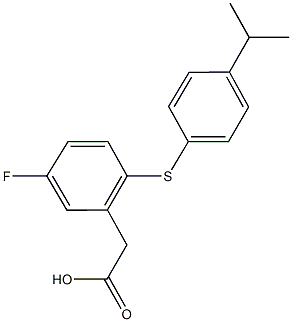 {5-fluoro-2-[(4-isopropylphenyl)sulfanyl]phenyl}acetic acid Structure