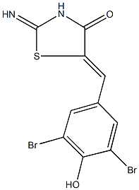 5-(3,5-dibromo-4-hydroxybenzylidene)-2-imino-1,3-thiazolidin-4-one Structure