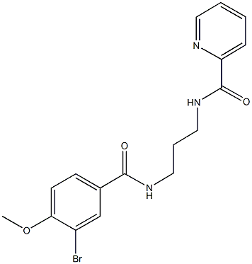 N-{3-[(3-bromo-4-methoxybenzoyl)amino]propyl}-2-pyridinecarboxamide Struktur