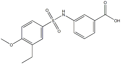 3-{[(3-ethyl-4-methoxyphenyl)sulfonyl]amino}benzoic acid 化学構造式