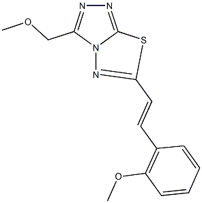 3-(methoxymethyl)-6-[(E)-2-(2-methoxyphenyl)ethenyl][1,2,4]triazolo[3,4-b][1,3,4]thiadiazole 化学構造式