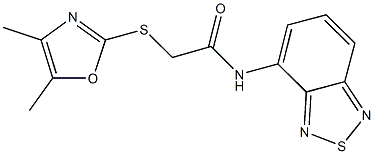 N-(2,1,3-benzothiadiazol-4-yl)-2-[(4,5-dimethyl-1,3-oxazol-2-yl)sulfanyl]acetamide,915881-94-6,结构式