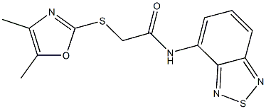 N-(2,1,3-benzothiadiazol-4-yl)-2-[(4,5-dimethyl-1,3-oxazol-2-yl)sulfanyl]acetamide Struktur