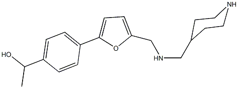 1-[4-(5-{[(4-piperidinylmethyl)amino]methyl}-2-furyl)phenyl]ethanol 结构式