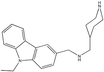 N-[(9-ethyl-9H-carbazol-3-yl)methyl]-N-(4-piperidinylmethyl)amine 结构式