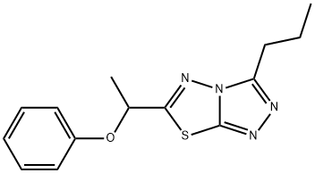 6-(1-phenoxyethyl)-3-propyl[1,2,4]triazolo[3,4-b][1,3,4]thiadiazole Struktur