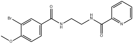 N-{2-[(3-bromo-4-methoxybenzoyl)amino]ethyl}-2-pyridinecarboxamide 结构式