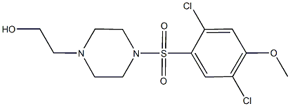 2-{4-[(2,5-dichloro-4-methoxyphenyl)sulfonyl]-1-piperazinyl}ethanol Struktur