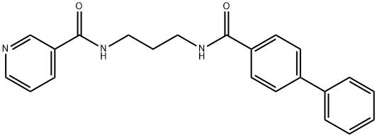 N-{3-[([1,1'-biphenyl]-4-ylcarbonyl)amino]propyl}nicotinamide 化学構造式