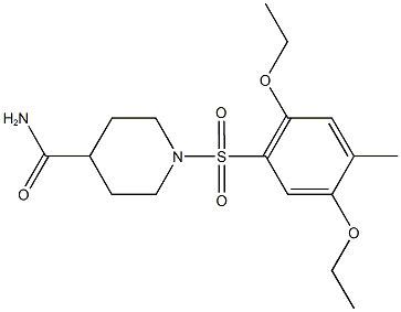 1-[(2,5-diethoxy-4-methylphenyl)sulfonyl]-4-piperidinecarboxamide 化学構造式