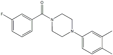 1-(3,4-dimethylphenyl)-4-(3-fluorobenzoyl)piperazine,915916-55-1,结构式