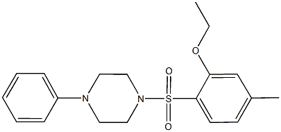 ethyl 5-methyl-2-[(4-phenyl-1-piperazinyl)sulfonyl]phenyl ether|