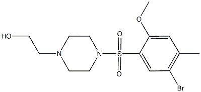 2-{4-[(5-bromo-2-methoxy-4-methylphenyl)sulfonyl]-1-piperazinyl}ethanol,915929-51-0,结构式