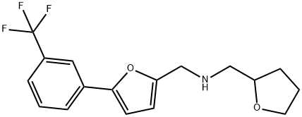 N-(tetrahydro-2-furanylmethyl)-N-({5-[3-(trifluoromethyl)phenyl]-2-furyl}methyl)amine 化学構造式