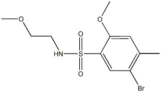 5-bromo-2-methoxy-N-(2-methoxyethyl)-4-methylbenzenesulfonamide Structure