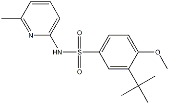 3-tert-butyl-4-methoxy-N-(6-methyl-2-pyridinyl)benzenesulfonamide,915932-92-2,结构式