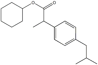 cyclohexyl 2-(4-isobutylphenyl)propanoate 化学構造式