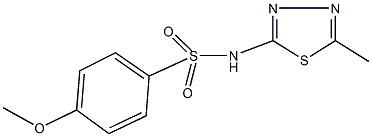 4-methoxy-N-(5-methyl-1,3,4-thiadiazol-2-yl)benzenesulfonamide,91687-53-5,结构式