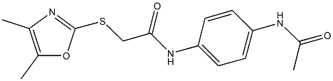 N-[4-(acetylamino)phenyl]-2-[(4,5-dimethyl-1,3-oxazol-2-yl)sulfanyl]acetamide Structure