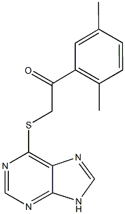 1-(2,5-dimethylphenyl)-2-(9H-purin-6-ylsulfanyl)ethanone 化学構造式