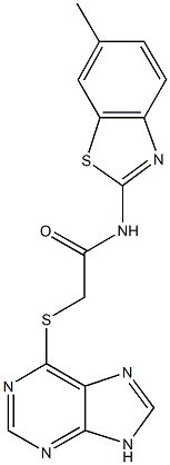 N-(6-methyl-1,3-benzothiazol-2-yl)-2-(9H-purin-6-ylsulfanyl)acetamide Struktur