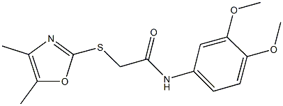 N-(3,4-dimethoxyphenyl)-2-[(4,5-dimethyl-1,3-oxazol-2-yl)sulfanyl]acetamide,917217-26-6,结构式