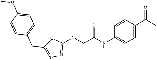 N-(4-acetylphenyl)-2-{[5-(4-methoxybenzyl)-1,3,4-oxadiazol-2-yl]sulfanyl}acetamide Struktur