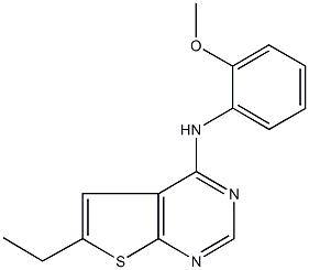 N-(6-ethylthieno[2,3-d]pyrimidin-4-yl)-N-(2-methoxyphenyl)amine 化学構造式