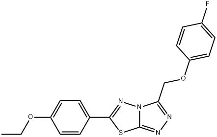 6-(4-ethoxyphenyl)-3-[(4-fluorophenoxy)methyl][1,2,4]triazolo[3,4-b][1,3,4]thiadiazole Struktur