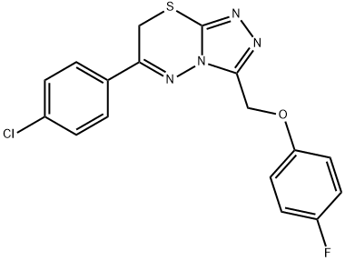 [6-(4-chlorophenyl)-7H-[1,2,4]triazolo[3,4-b][1,3,4]thiadiazin-3-yl]methyl 4-fluorophenyl ether Struktur
