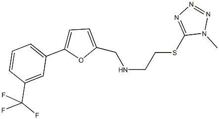 2-[(1-methyl-1H-tetraazol-5-yl)sulfanyl]-N-({5-[3-(trifluoromethyl)phenyl]-2-furyl}methyl)ethanamine Struktur