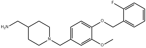 N-{4-[(2-fluorobenzyl)oxy]-3-methoxybenzyl}-N-(4-piperidinylmethyl)amine 化学構造式