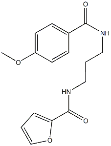 N-{3-[(4-methoxybenzoyl)amino]propyl}-2-furamide 结构式