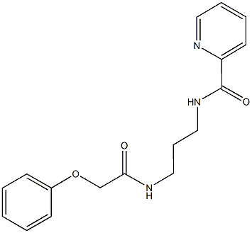 N-{3-[(2-phenoxyacetyl)amino]propyl}-2-pyridinecarboxamide 化学構造式