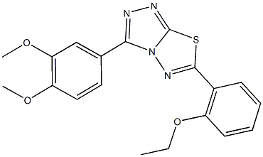 3-(3,4-dimethoxyphenyl)-6-(2-ethoxyphenyl)[1,2,4]triazolo[3,4-b][1,3,4]thiadiazole Struktur