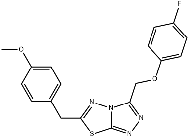 3-[(4-fluorophenoxy)methyl]-6-(4-methoxybenzyl)[1,2,4]triazolo[3,4-b][1,3,4]thiadiazole,919029-64-4,结构式