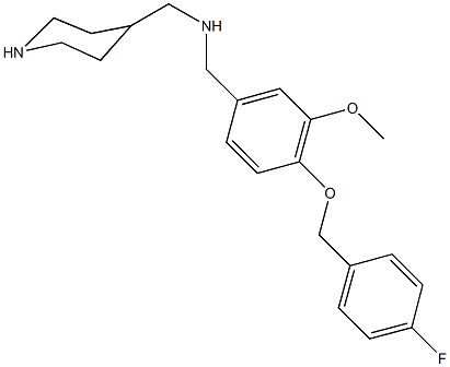 N-{4-[(4-fluorobenzyl)oxy]-3-methoxybenzyl}-N-(4-piperidinylmethyl)amine Structure