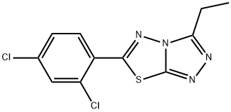 6-(2,4-dichlorophenyl)-3-ethyl[1,2,4]triazolo[3,4-b][1,3,4]thiadiazole Struktur