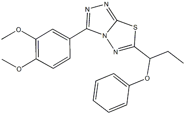 3-(3,4-dimethoxyphenyl)-6-(1-phenoxypropyl)[1,2,4]triazolo[3,4-b][1,3,4]thiadiazole,919037-62-0,结构式