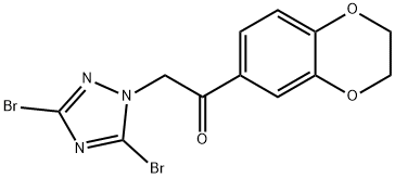 2-(3,5-dibromo-1H-1,2,4-triazol-1-yl)-1-(2,3-dihydro-1,4-benzodioxin-6-yl)ethanone Structure