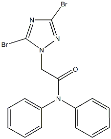 2-(3,5-dibromo-1H-1,2,4-triazol-1-yl)-N,N-diphenylacetamide Structure