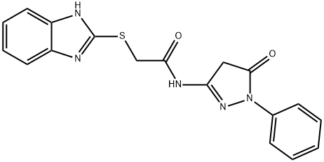 2-(1H-benzimidazol-2-ylsulfanyl)-N-(5-oxo-1-phenyl-4,5-dihydro-1H-pyrazol-3-yl)acetamide,919437-71-1,结构式