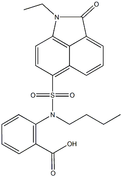 2-{butyl[(1-ethyl-2-oxo-1,2-dihydrobenzo[cd]indol-6-yl)sulfonyl]amino}benzoic acid|