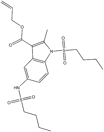 allyl 1-(butylsulfonyl)-5-[(butylsulfonyl)amino]-2-methyl-1H-indole-3-carboxylate Struktur